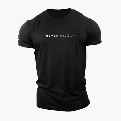 Herren T-Shirt mit Motivdruck "Never Give Up" – Motivationsshirt, Alltag & Sport, Modernes Design