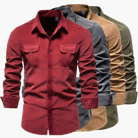 Camisa casual para hombre estilo urbano – Camisa moderna de manga larga para combinar