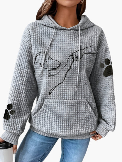 Damen Kapuzenpullover mit Hundemotiv – Bequemer Hoodie für Hundeliebhaber, Freizeit & Alltag