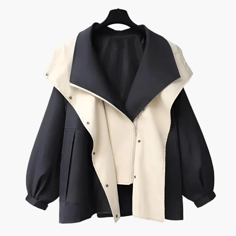 Chaqueta de ocio oversize para mujer con look moderno de capas – Versátil chaqueta de transición para el día a día y actividades al aire libre