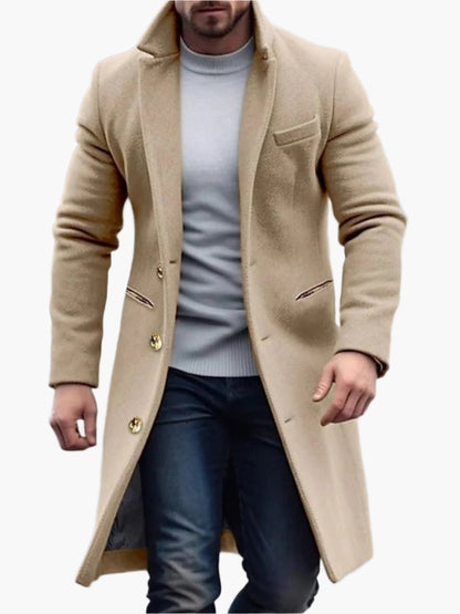 Manteau long d'hiver pour hommes – Manteau d'élégance classique pour affaires et loisirs