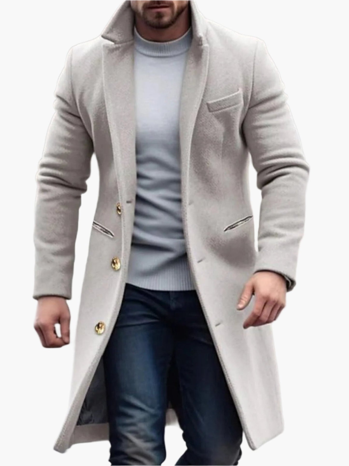 Manteau long d'hiver pour hommes – Manteau d'élégance classique pour affaires et loisirs