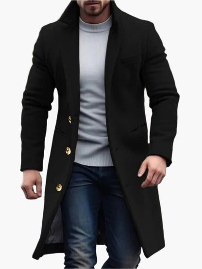 Manteau long d'hiver pour hommes – Manteau d'élégance classique pour affaires et loisirs