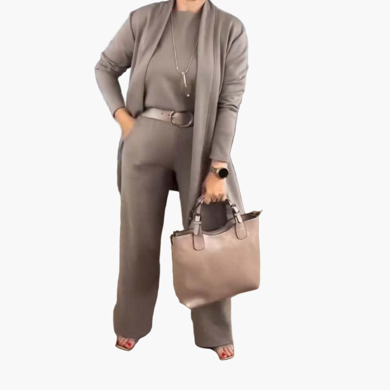 Damen 3-Teiler Set – Elegantes Minimalistisches Outfit für Alltag und Büro