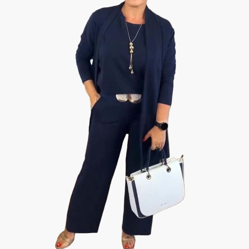 Damen 3-Teiler Set – Elegantes Minimalistisches Outfit für Alltag und Büro