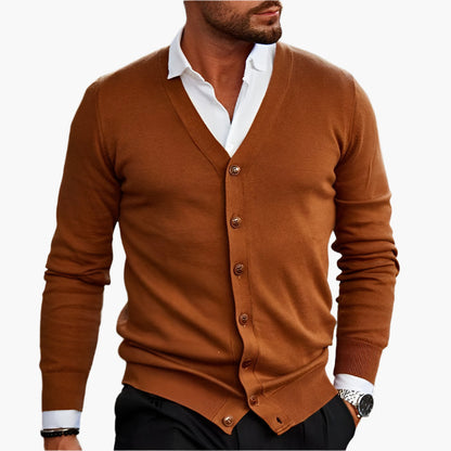 Herren Cardigan Klassisch Elegant – Business & Freizeit Strickjacke mit V-Ausschnitt