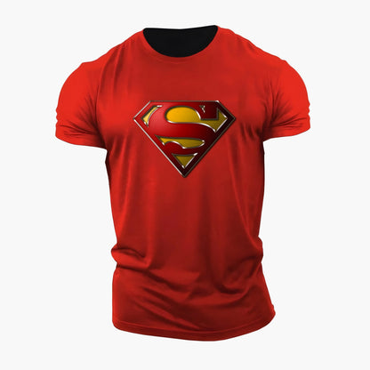 Camiseta fitness de superhéroe para hombre con logo de Superman – Camiseta elegante para ocio y deporte