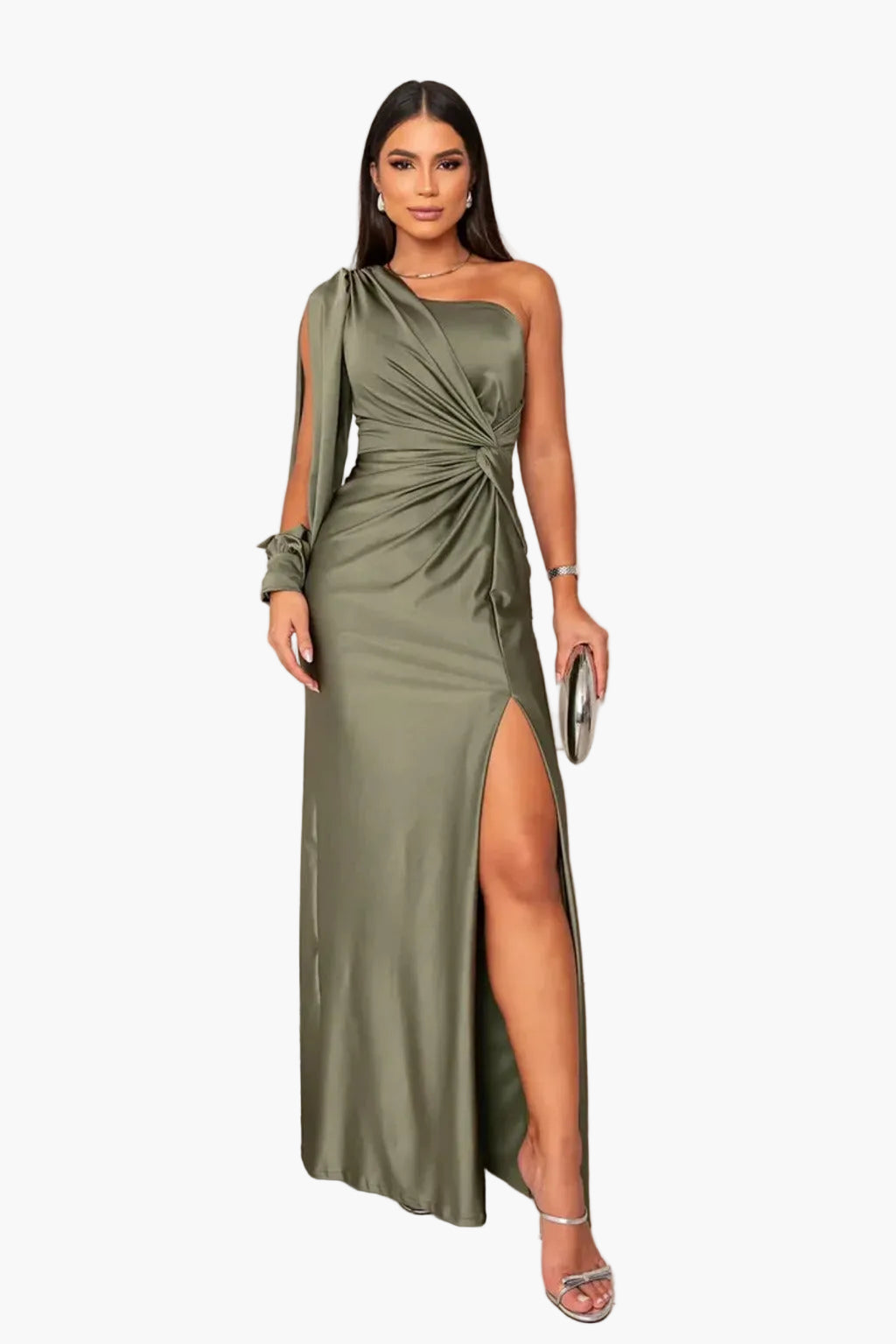 Dam Aftonklänning One-Shoulder Elegant festlig med slits – Perfekt för speciella tillfällen