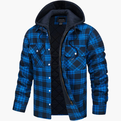 Herren Winter Flanelljacke mit Kapuze – Modischer, Gefütterter Freizeitmantel für Herbst & Winter