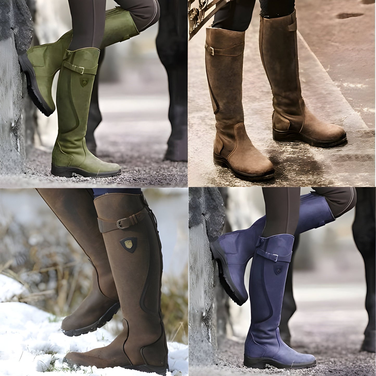 Bottes d'équitation outdoor femme imperméables confort genou