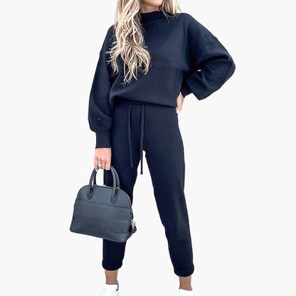 Set loungewear da donna con maglione oversize e pantaloni da jogging – Outfit casual comodo